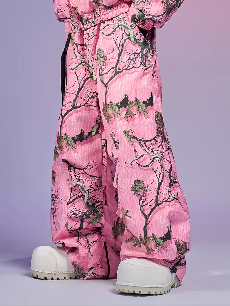 Pink Forest Camo Snowboard Pants – Unisex | Doorek