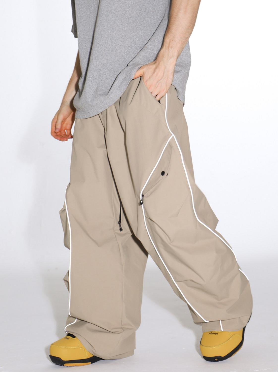 Retro Track Reflective Piping Baggy Snow Pants – Unisex | Gsou Snow