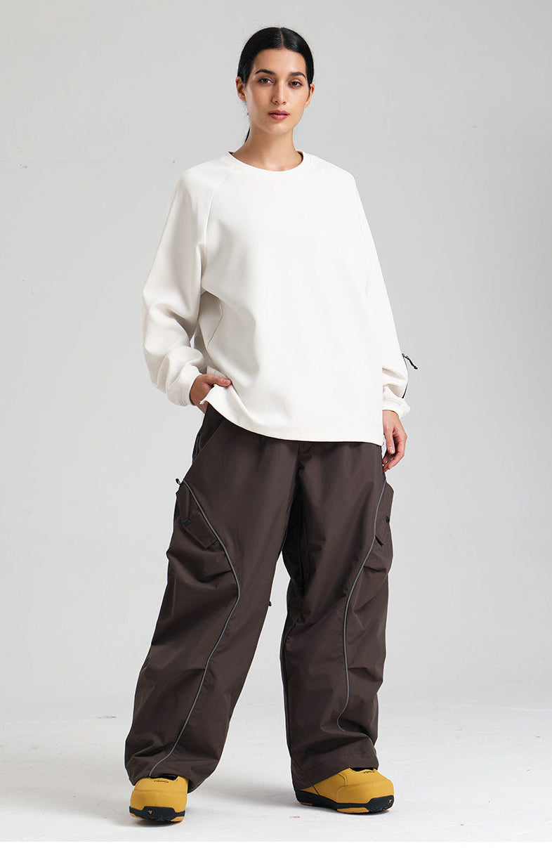 Retro Track Reflective Piping Baggy Snow Pants – Unisex | Gsou Snow