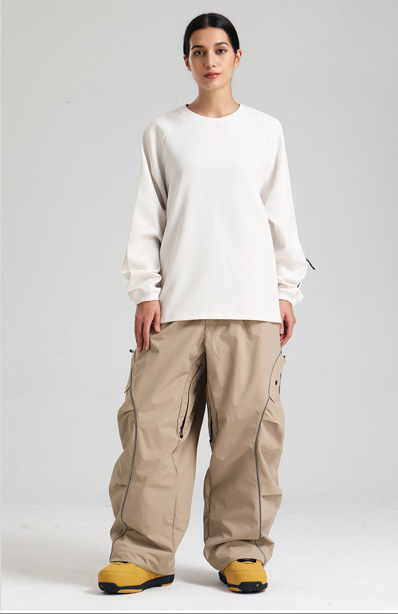 Retro Track Reflective Piping Baggy Snow Pants – Unisex | Gsou Snow