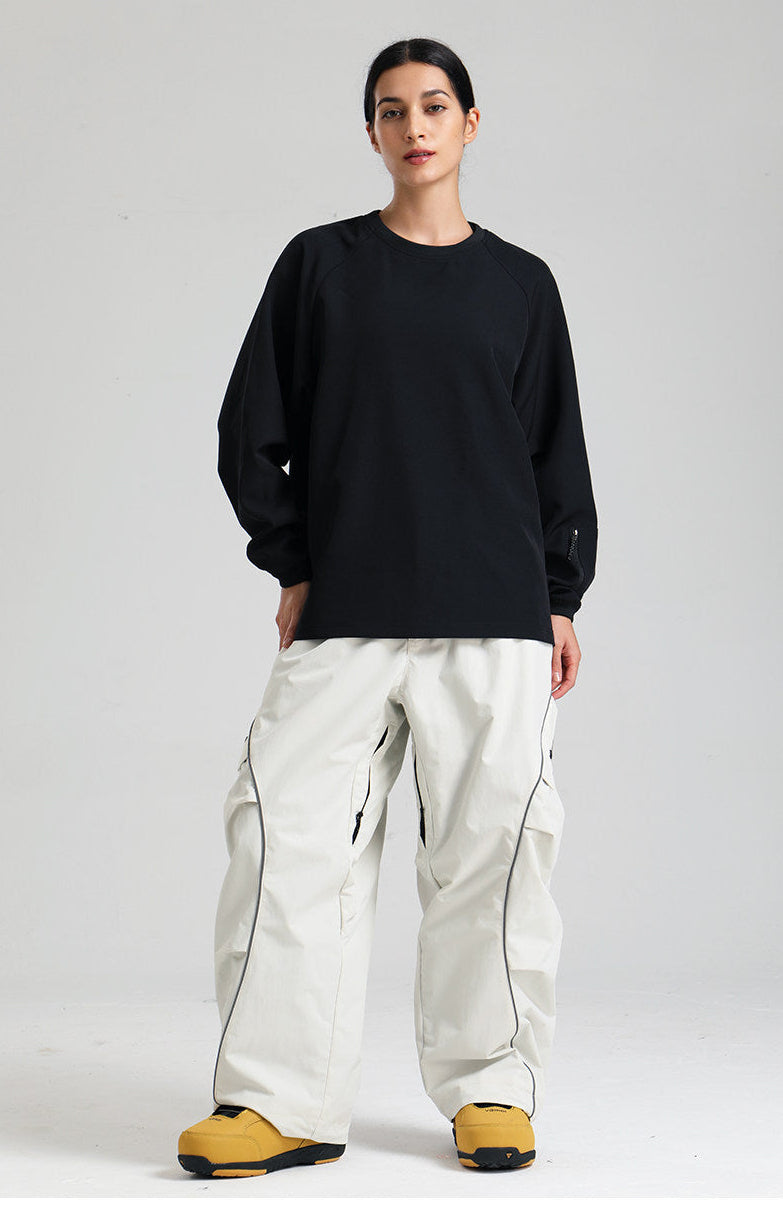Retro Track Reflective Piping Baggy Snow Pants – Unisex | Gsou Snow