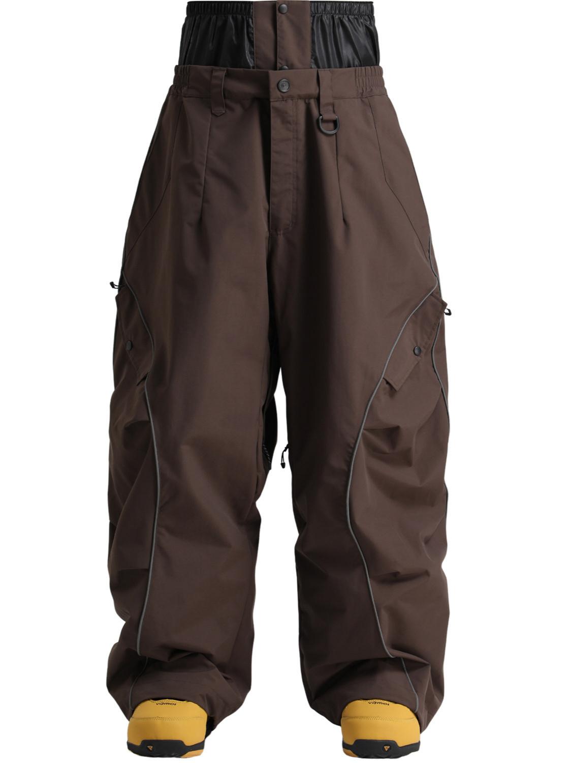 Retro Track Reflective Piping Baggy Snow Pants – Unisex | Gsou Snow