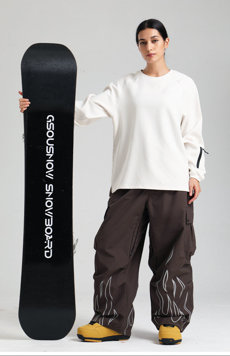 Reflective Flame Baggy Utility Snow Pants – Unisex | Gsou Snow