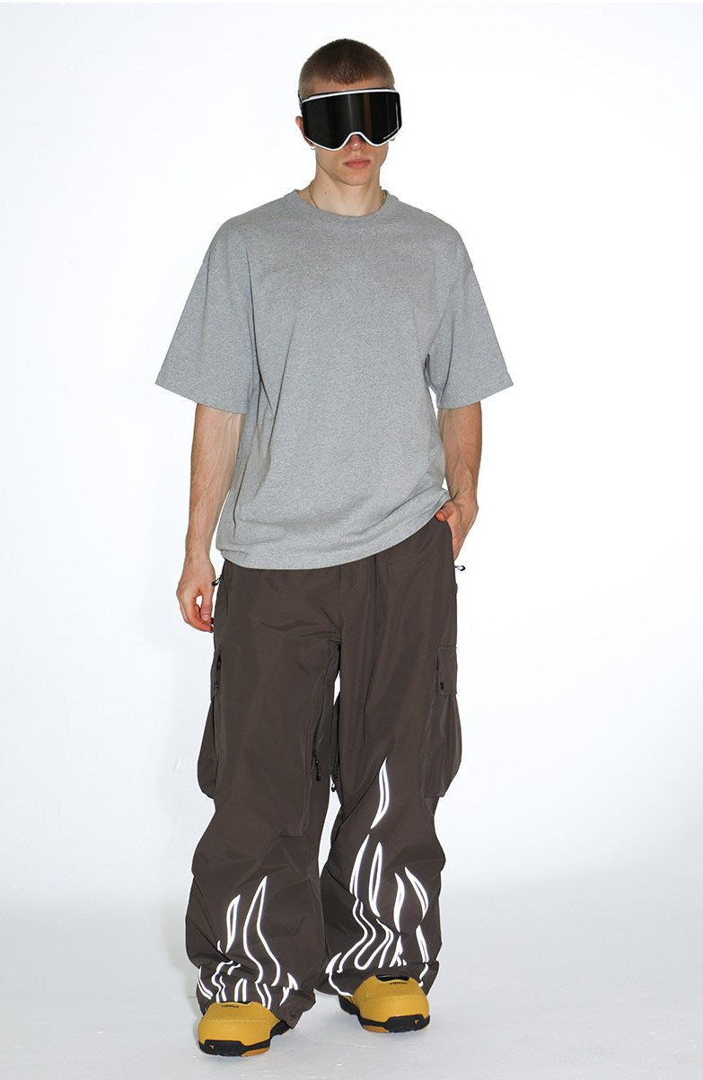 Reflective Flame Baggy Utility Snow Pants – Unisex | Gsou Snow