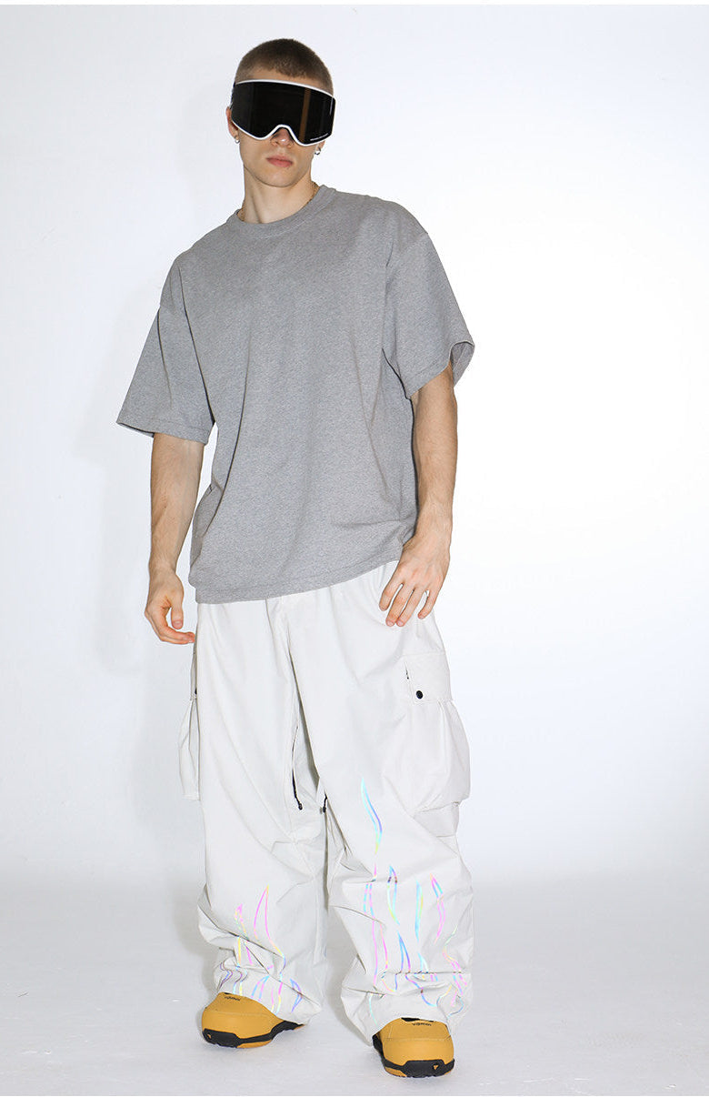 Reflective Flame Baggy Utility Snow Pants – Unisex | Gsou Snow