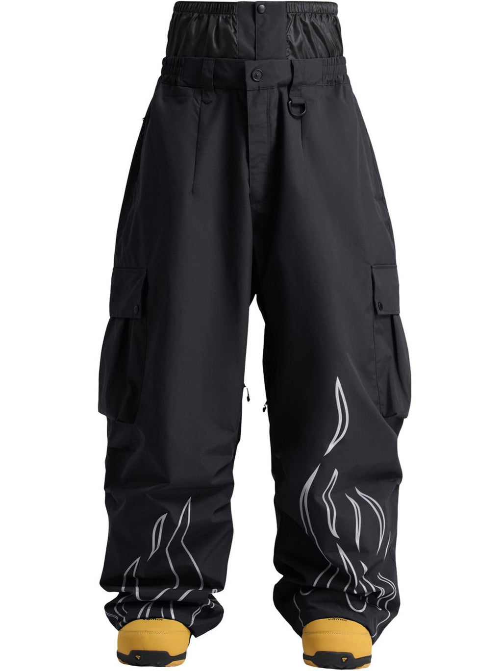 Reflective Flame Baggy Utility Snow Pants – Unisex | Gsou Snow