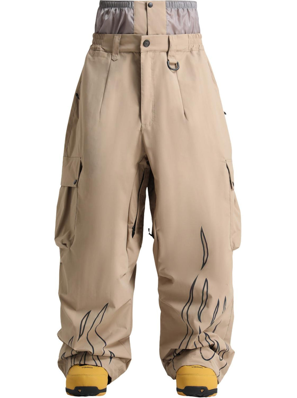 Reflective Flame Baggy Utility Snow Pants – Unisex | Gsou Snow