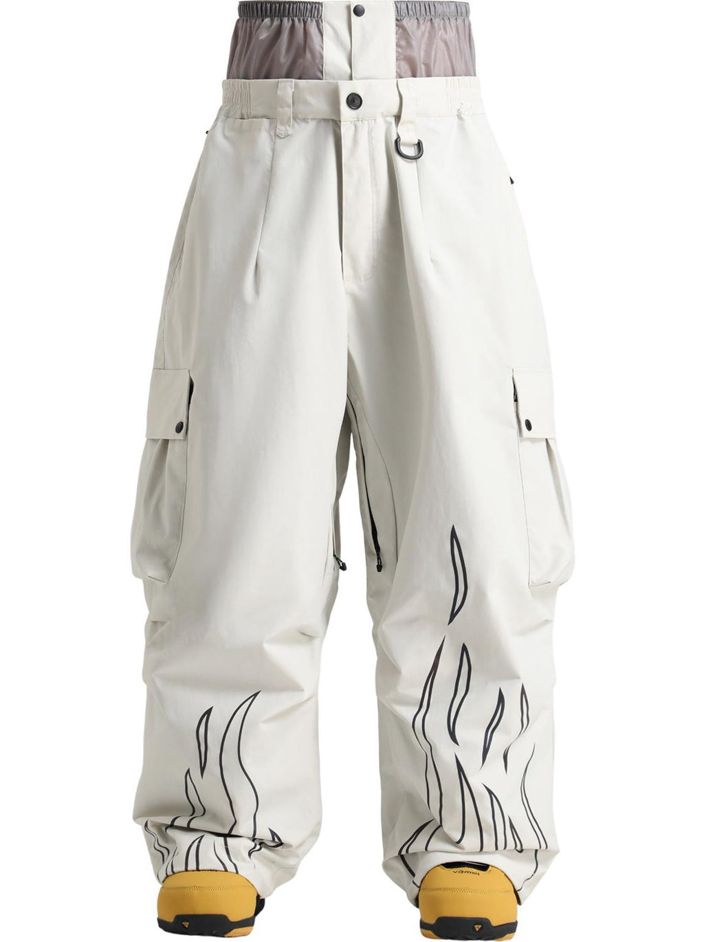 Reflective Flame Baggy Utility Snow Pants – Unisex | Gsou Snow