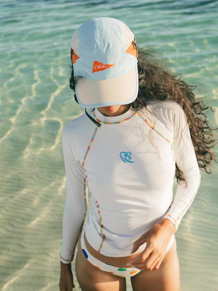 Quick-Dry Adjustable Colorblock Surf Cap with Chin Strap – Unisex | ChillHang