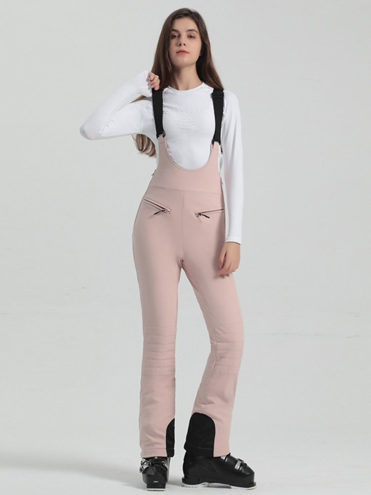 High Rise Flare Snow Bib Pants - Women's | Gsou Snow