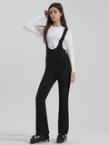 High Rise Flare Snow Bib Pants - Women's | Gsou Snow