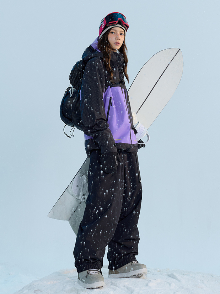 Waterproof & Cotton Color-blocked Ski Jacket- Women's | NANEND