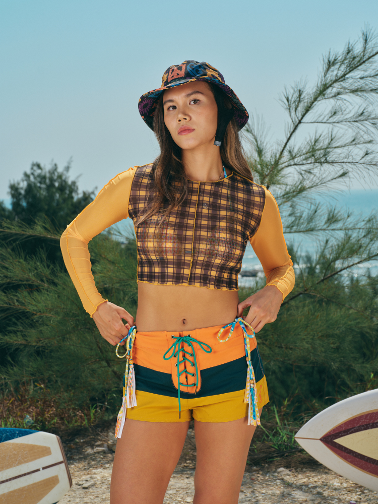 UV Protection Plaid Mesh Rash Guard – Women's | ChillHang