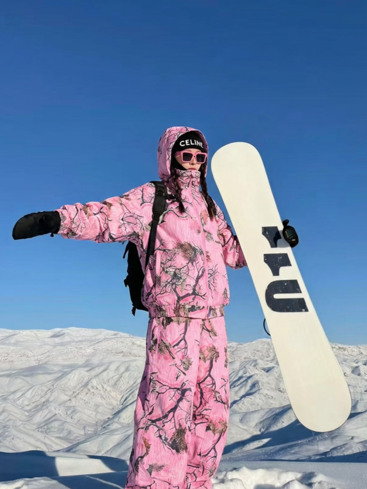 Pink Forest Camo Snowboard Jacket – Unisex | Doorek
