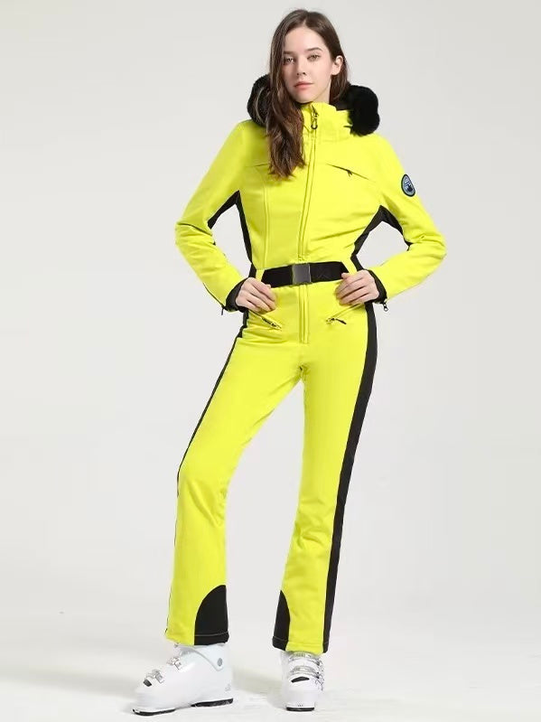 Faux-Fur Slim Ski Jumpsuit – Women's | Gsou Snow