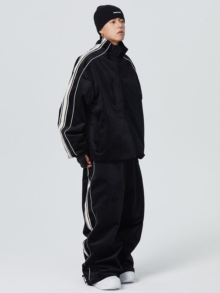 Side Stripe Velvet Baggy Shell Snow Suit - Men's | Searipe