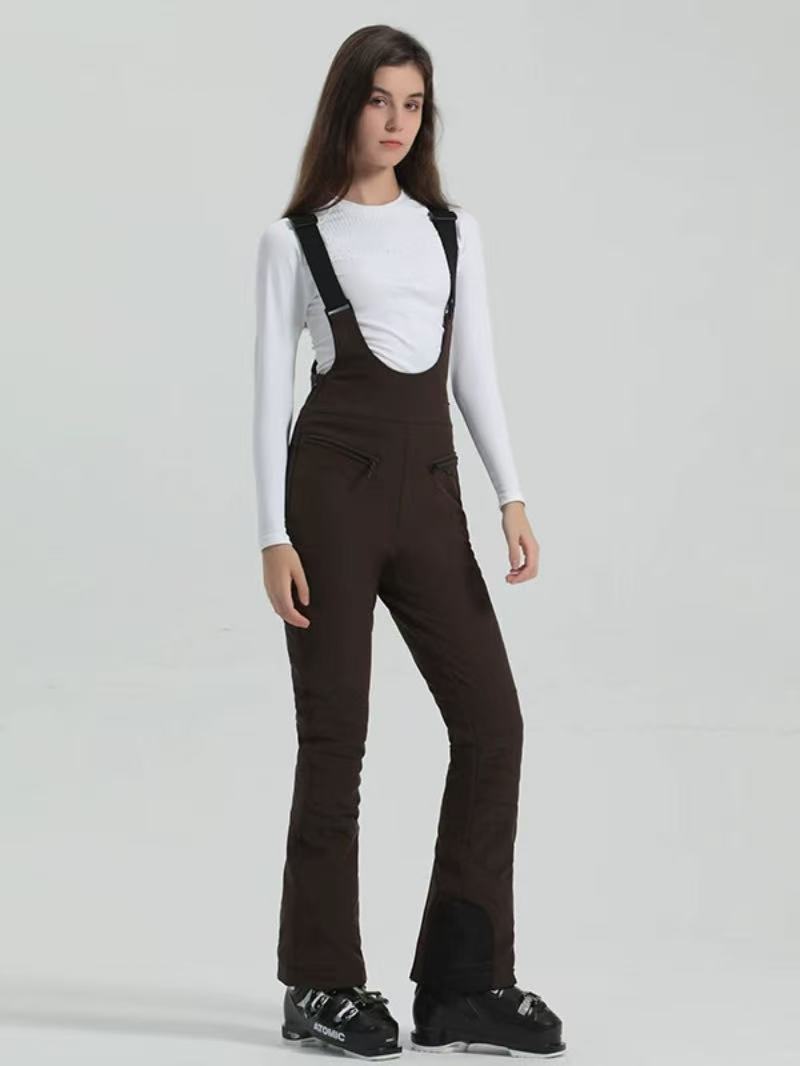 High Rise Flare Snow Bib Pants - Women's | Gsou Snow