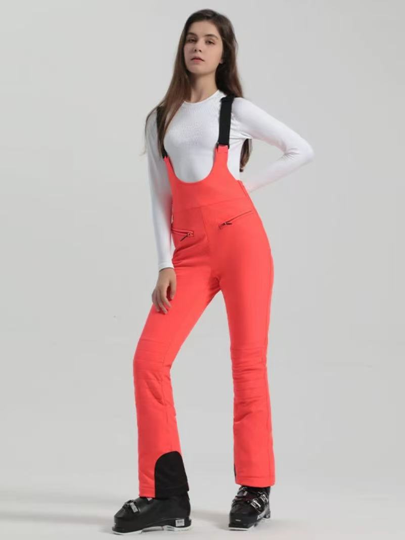 High Rise Flare Snow Bib Pants - Women's | Gsou Snow