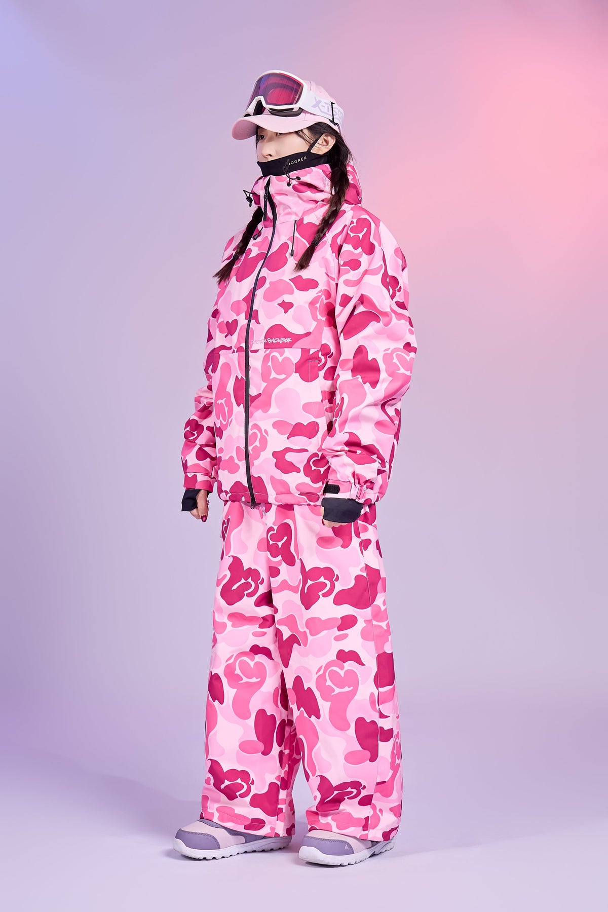 3-Layer Insulated Pink Camo Snowboard Jacket – Unisex | Doorek