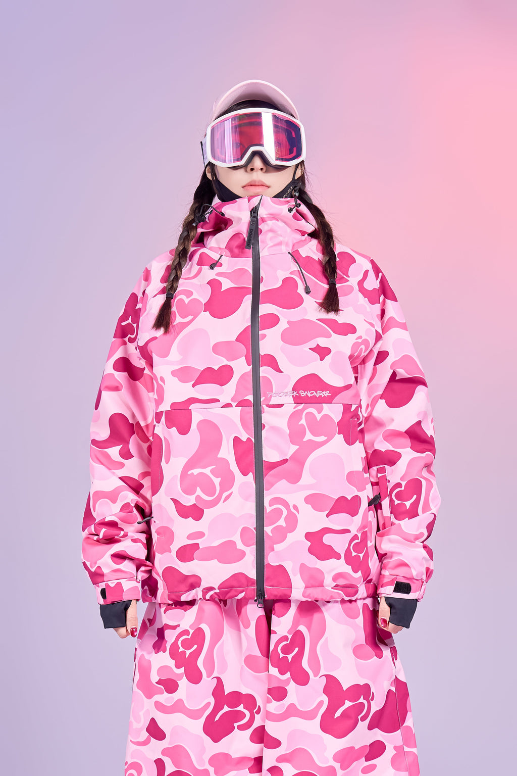 3-Layer Insulated Pink Camo Snowboard Jacket – Unisex | Doorek