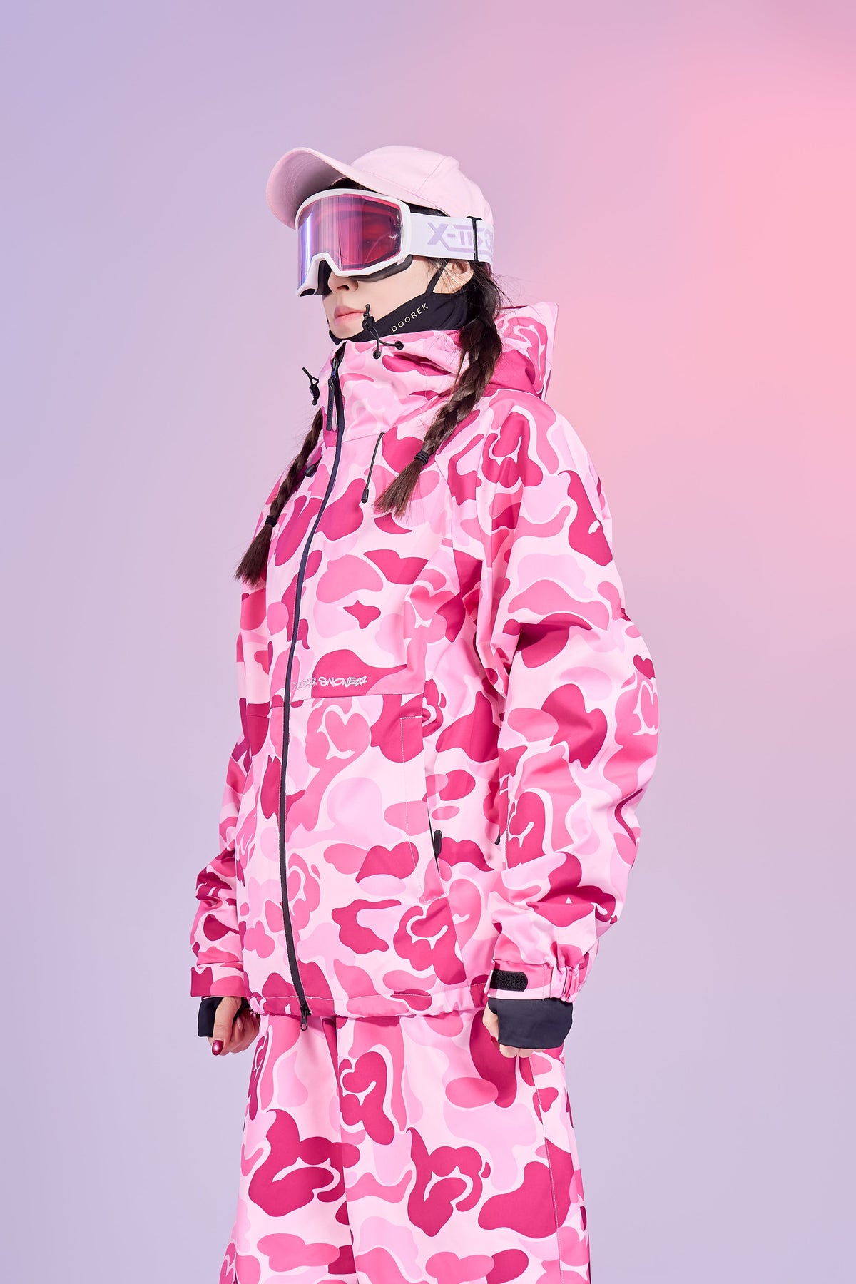 3-Layer Insulated Pink Camo Snowboard Jacket – Unisex | Doorek