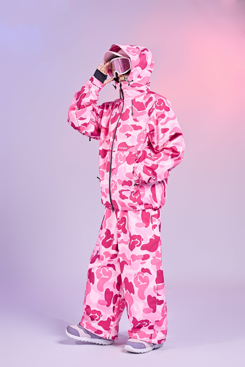 3-Layer Insulated Pink Camo Snowboard Jacket – Unisex | Doorek