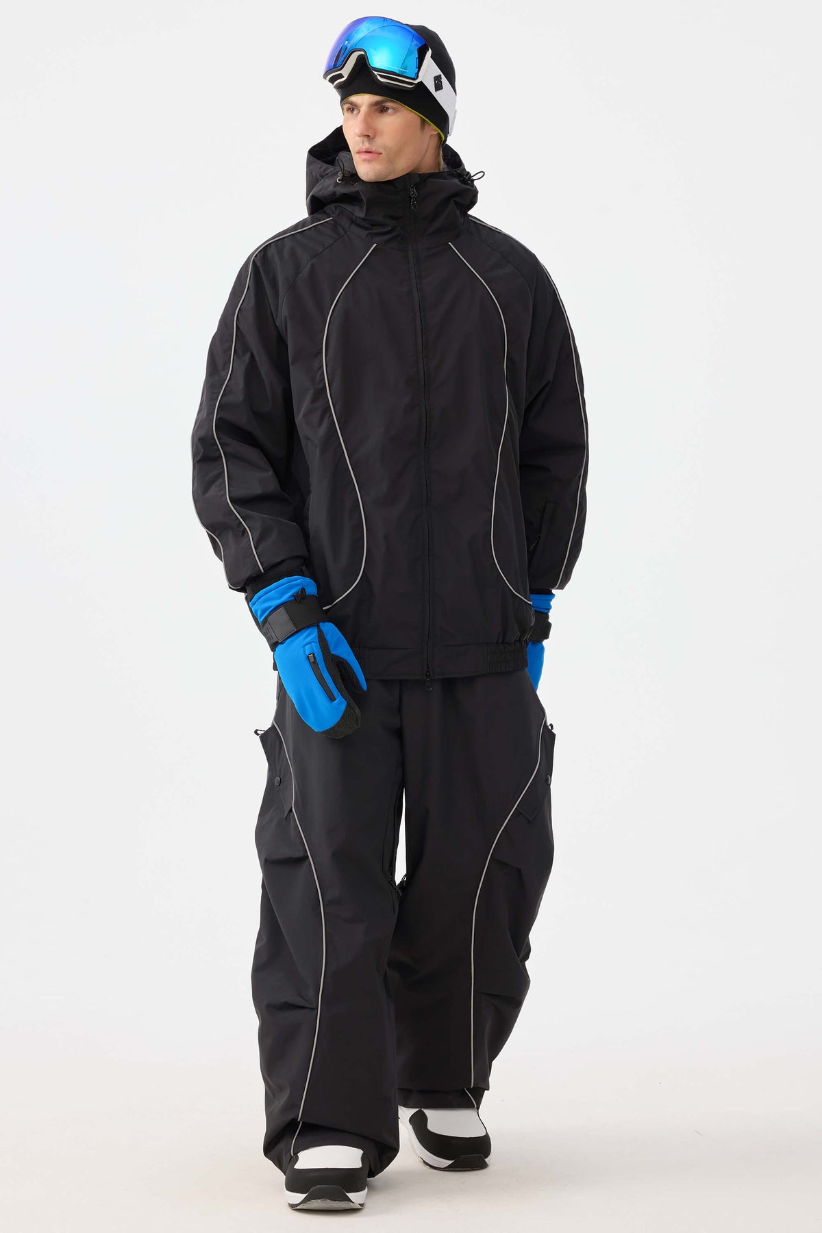 Retro Track Reflective Piping Baggy Snow Pants – Unisex | Gsou Snow