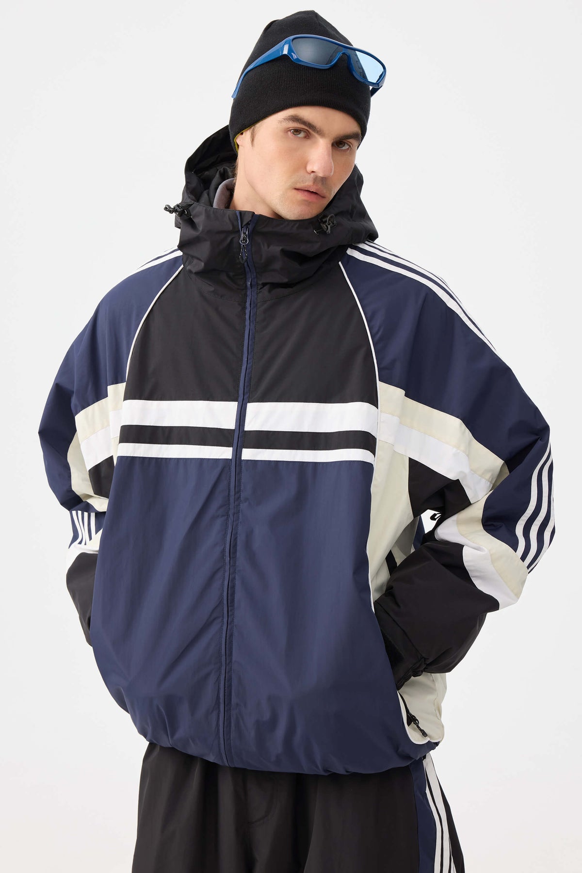 Retro Sporty Stripes Trim Colorblock Snow Jacket – Unisex | Gsou Snow