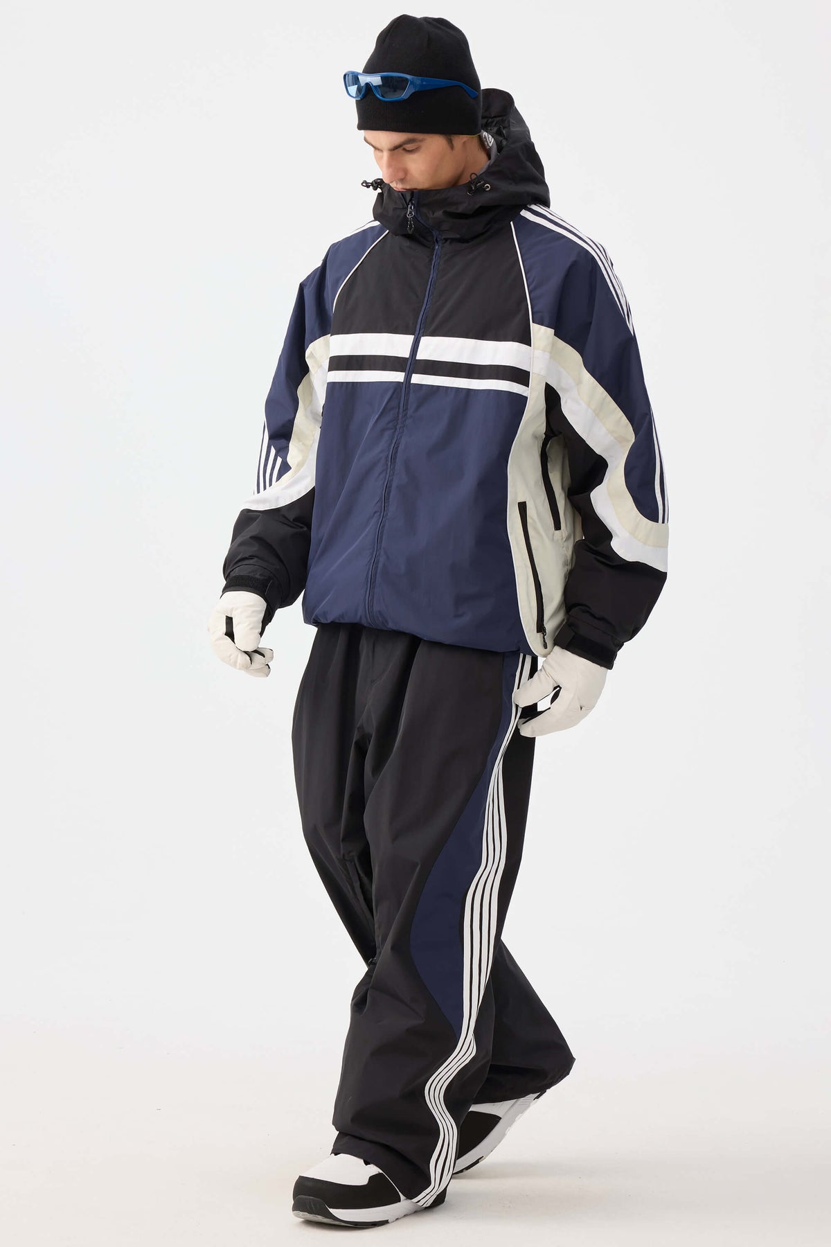 Retro Sporty Stripes Trim Colorblock Snow Jacket – Unisex | Gsou Snow