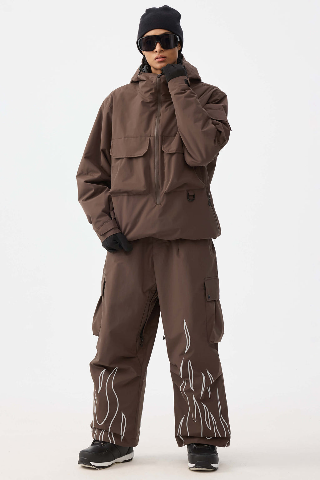 Reflective Flame Baggy Utility Snow Pants – Unisex | Gsou Snow