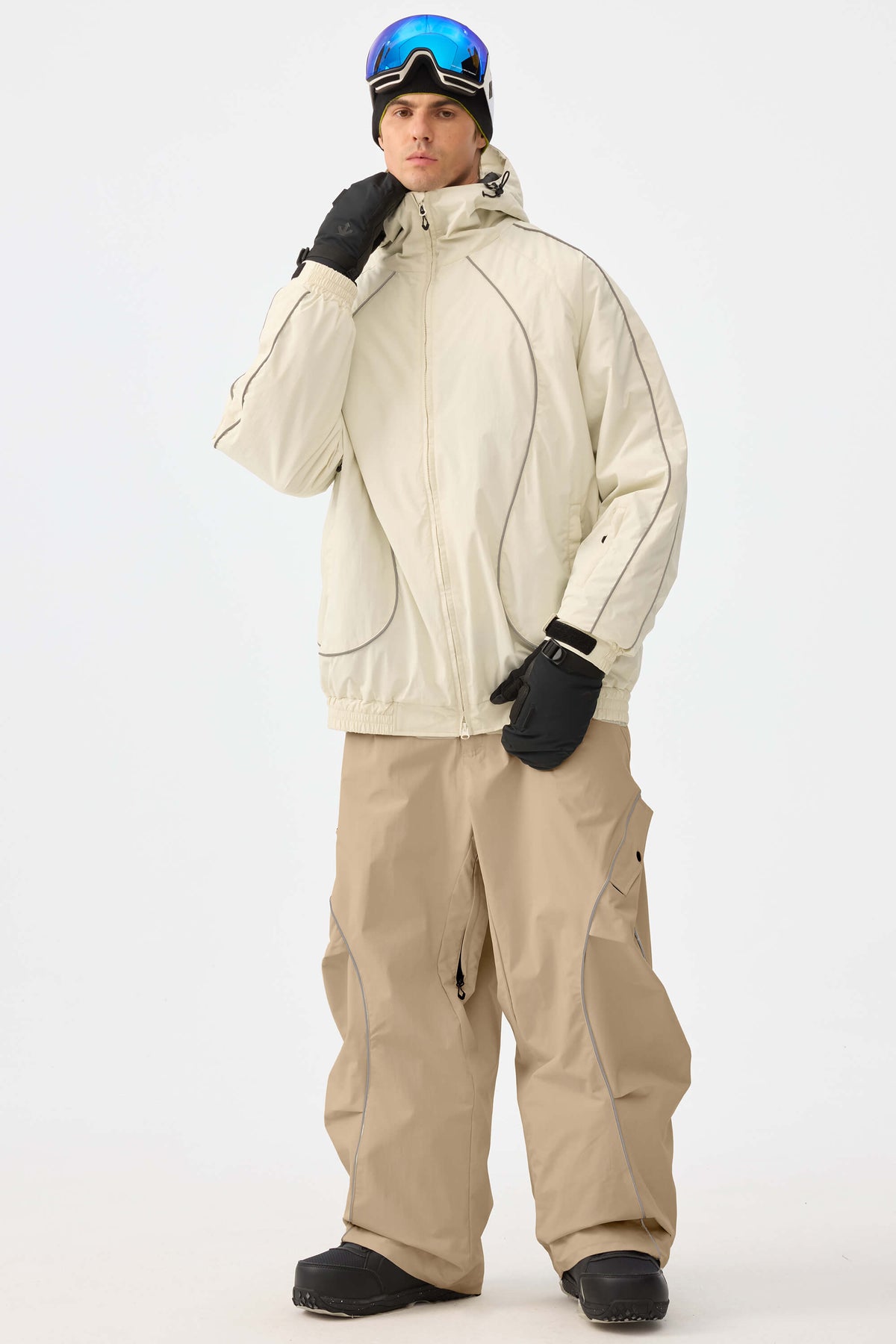 Retro Track Reflective Piping Baggy Snow Pants – Unisex | Gsou Snow