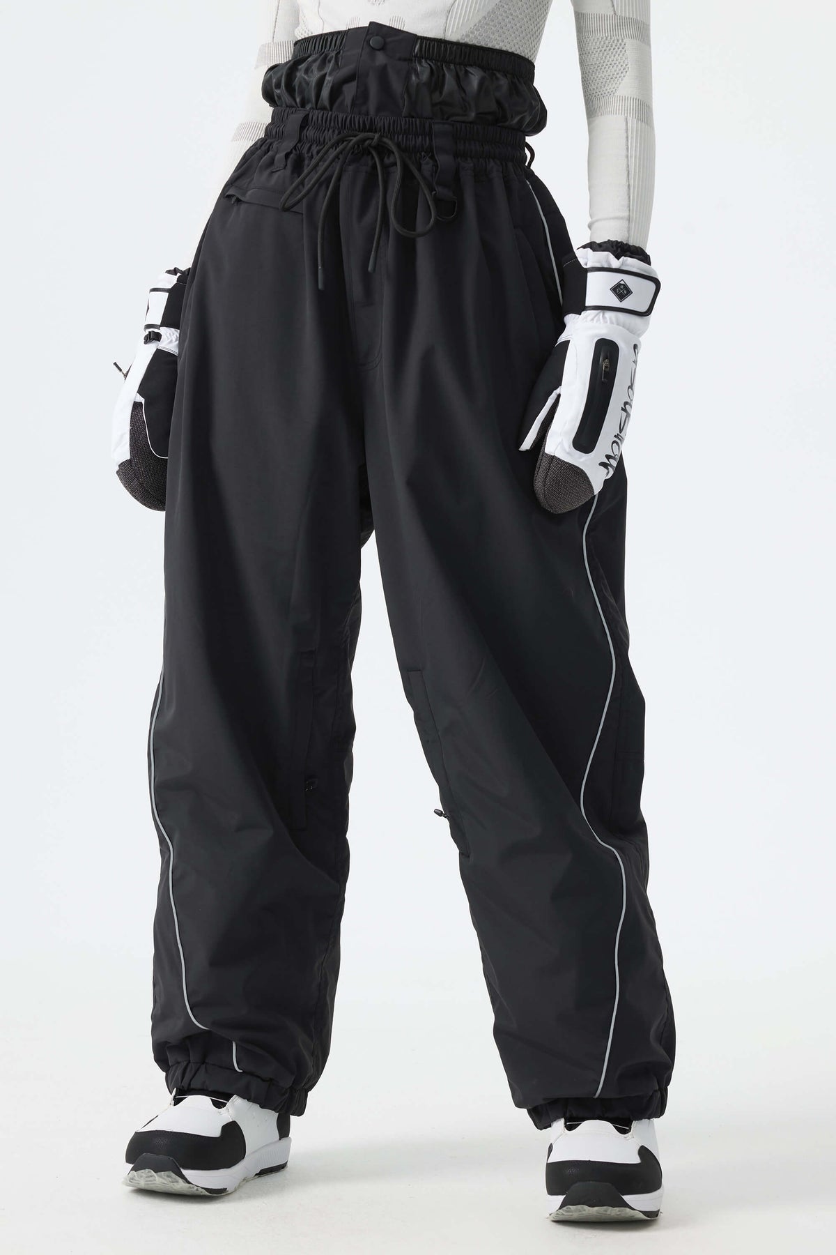 Baggy Reflective Piping Drawstring Snow Pants – Unisex | Gsou Snow