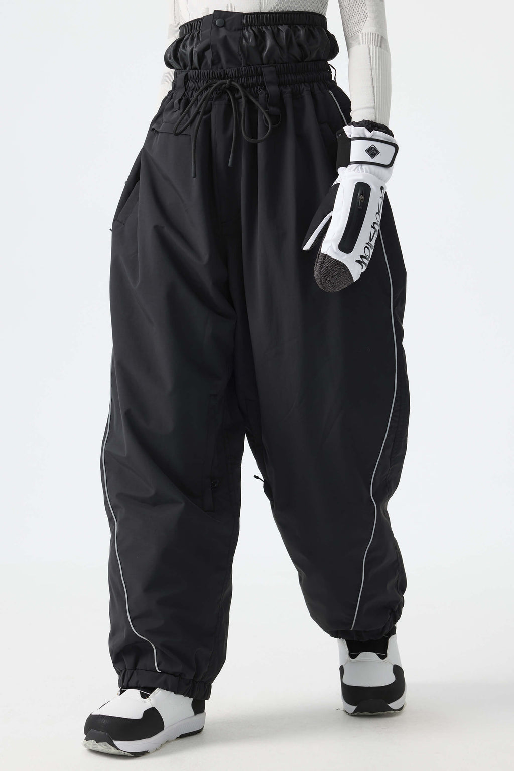 Baggy Reflective Piping Drawstring Snow Pants – Unisex | Gsou Snow