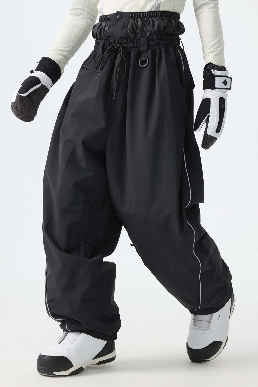 Baggy Reflective Piping Drawstring Snow Pants – Unisex | Gsou Snow