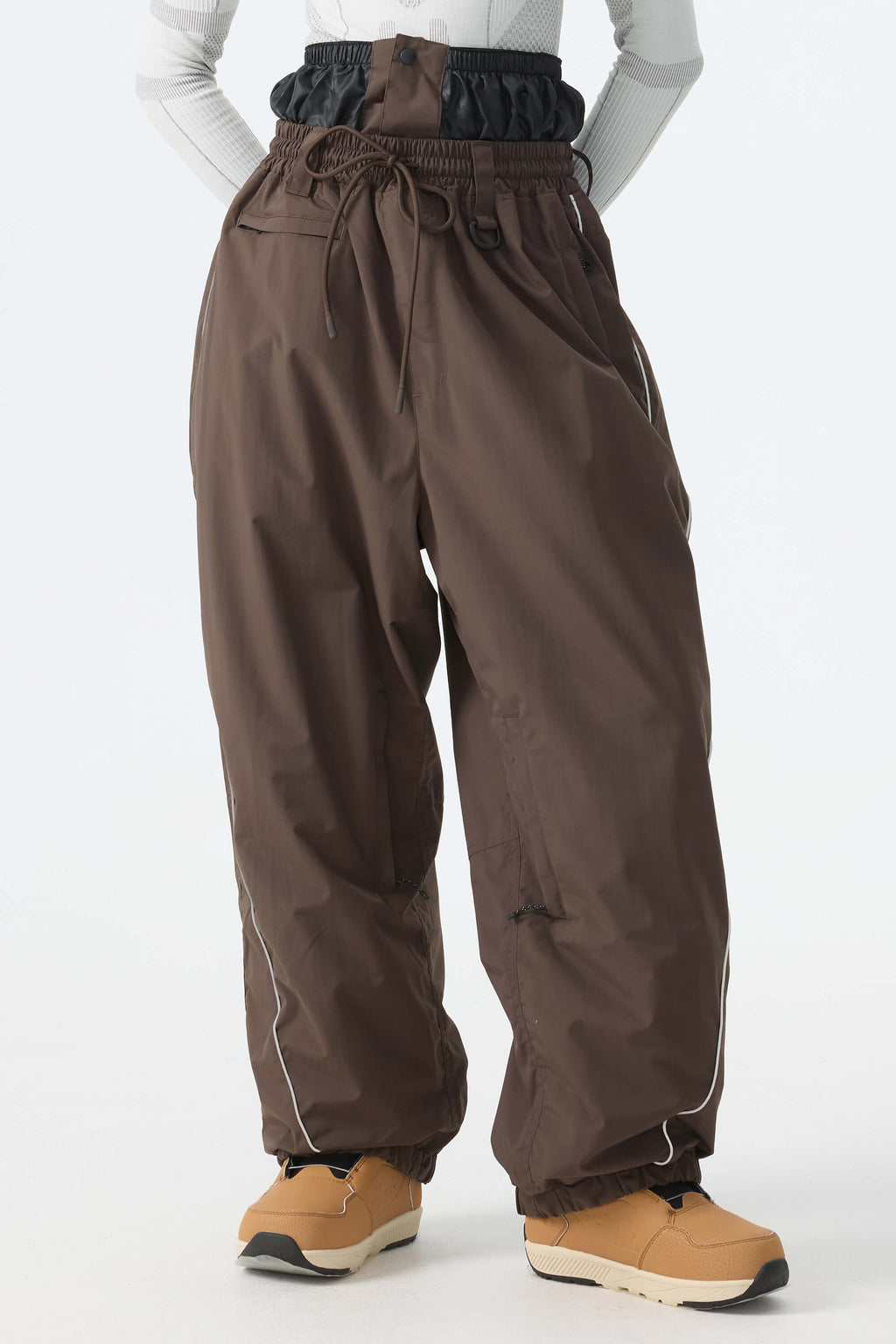 Baggy Reflective Piping Drawstring Snow Pants – Unisex | Gsou Snow