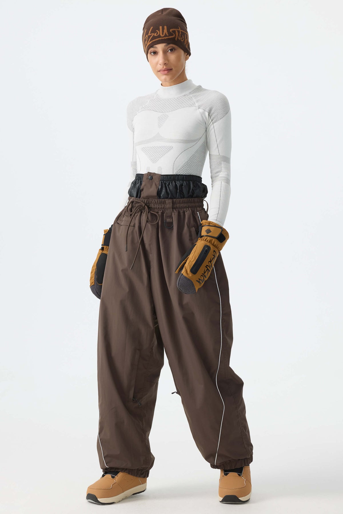 Baggy Reflective Piping Drawstring Snow Pants – Unisex | Gsou Snow