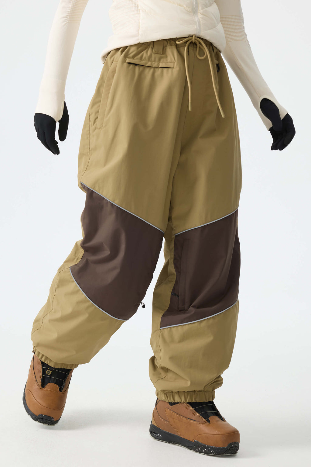 Color-Block Reflective Baggy Snow Pants – Unisex | Gsou Snow