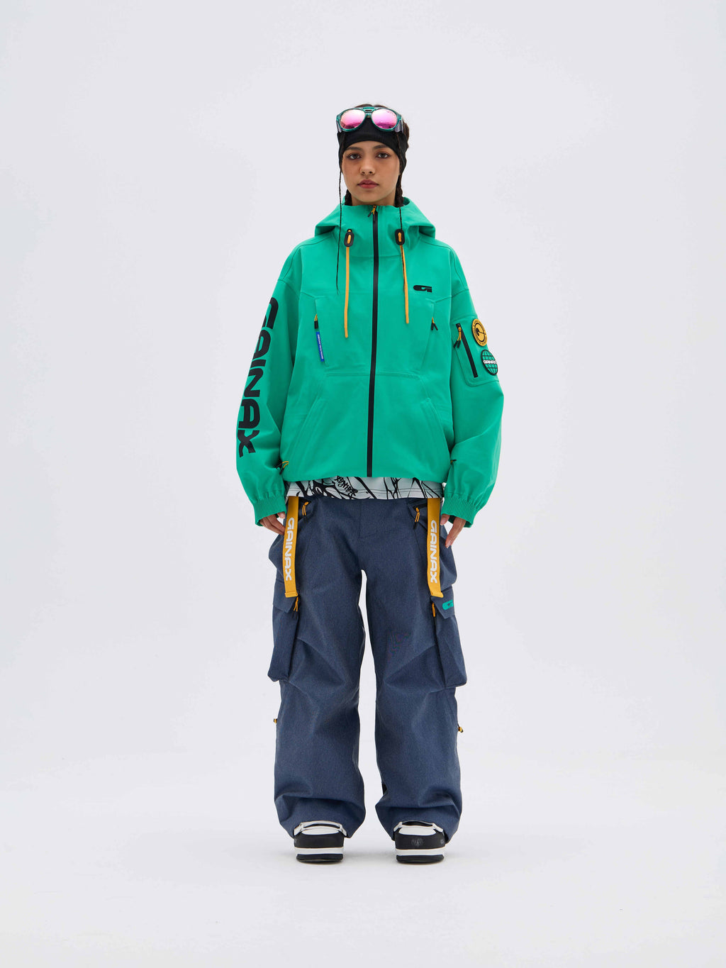 REBEL 3L Waterproof Freeride Ski Jacket  Green - Unisex | GAINAX
