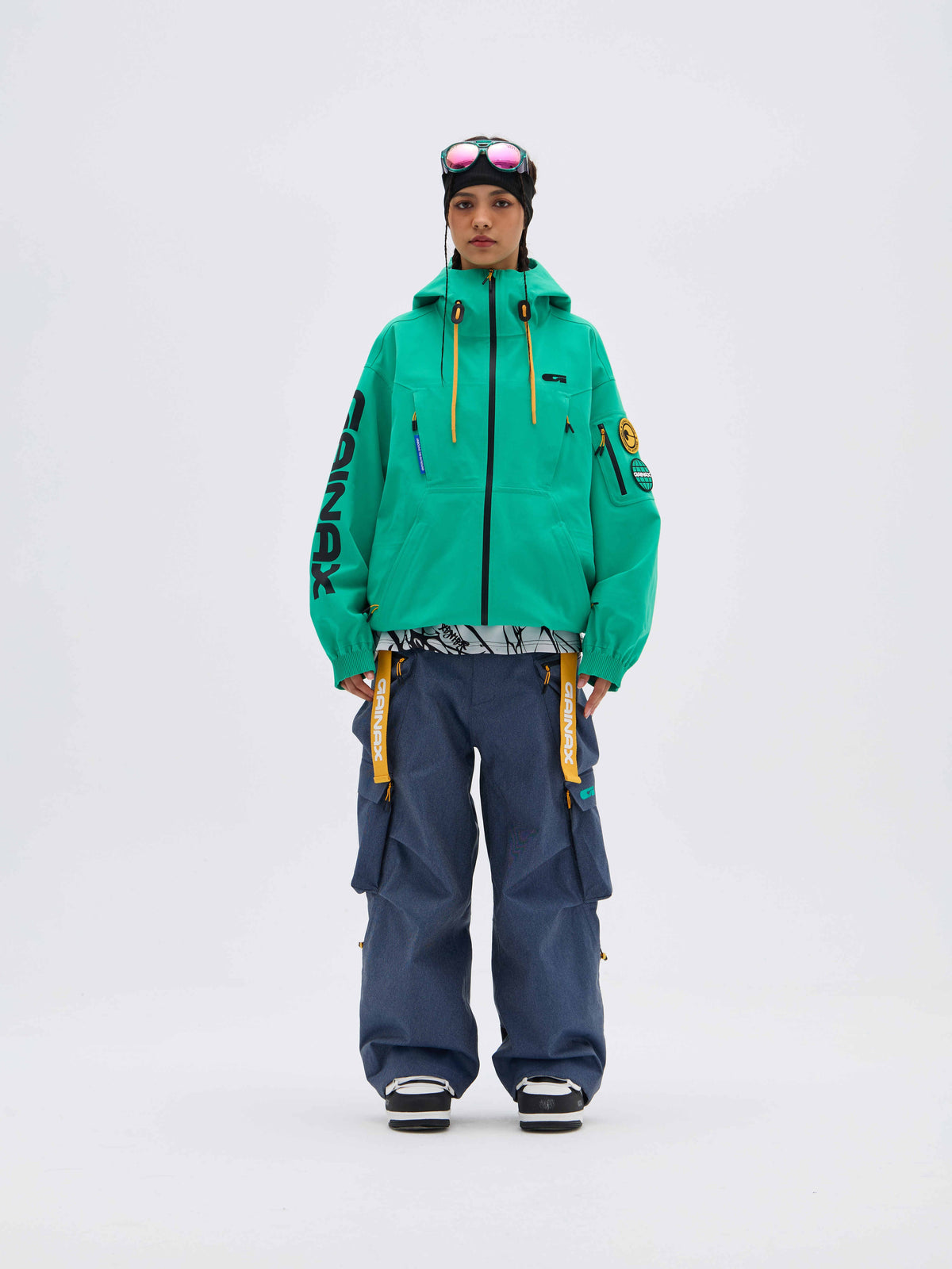 REBEL 3L Waterproof Freeride Ski Jacket  Green - Unisex | GAINAX