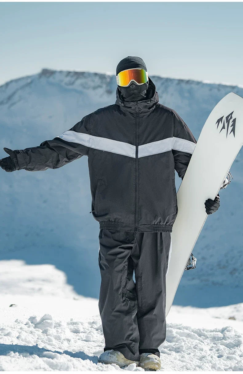 Retro Track Side Stripe Baggy Snow Pants – Unisex | Gsou Snow