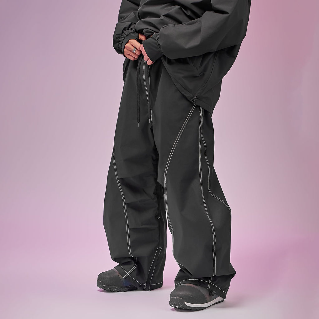 Heat-Layer Tech Cargo  Curved Baggy Ski Pants – Unisex | Doorek