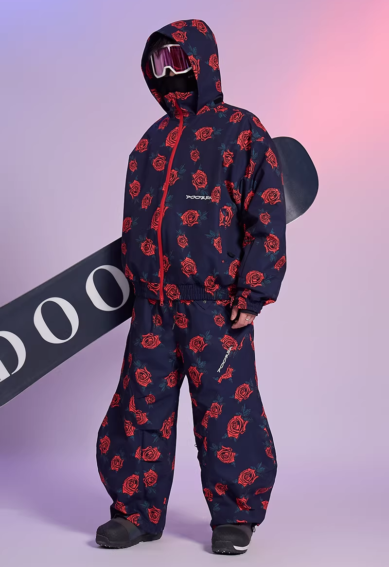 20K Waterproof Rose Camo Snowboard Jacket – Unisex | Doorek