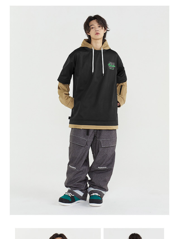 Layered-Sleeve Waterproof Fleece Pullover – Unisex | NANEND