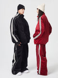 Side Stripe Velvet Baggy Shell Snow Suit - Women's | Searipe